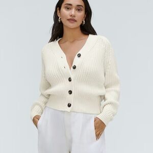 Everlane Textured Cotton Cardigan - White 🤍